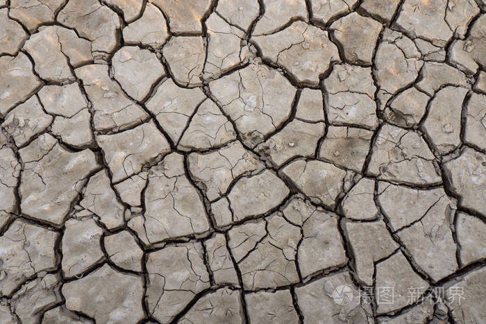 干燥的地面开裂表面