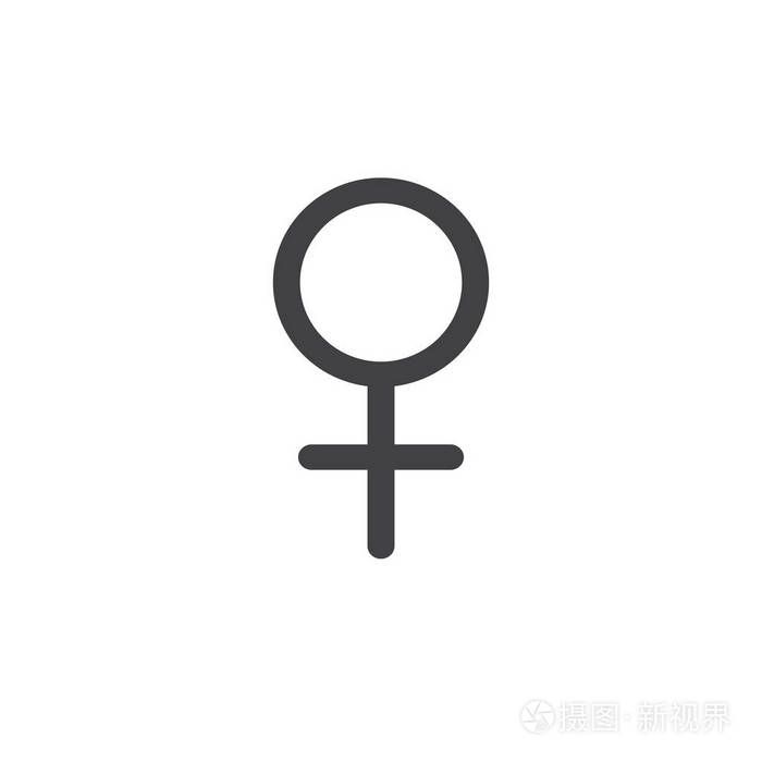 金星符号图标矢量填充平面符号固体象形文字隔离在白色上.