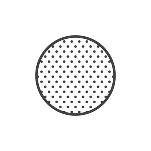 新月线图标轮廓矢量符号线性风格象形文字隔离在白色上。 占星术符号标志插图。 可编辑笔画。