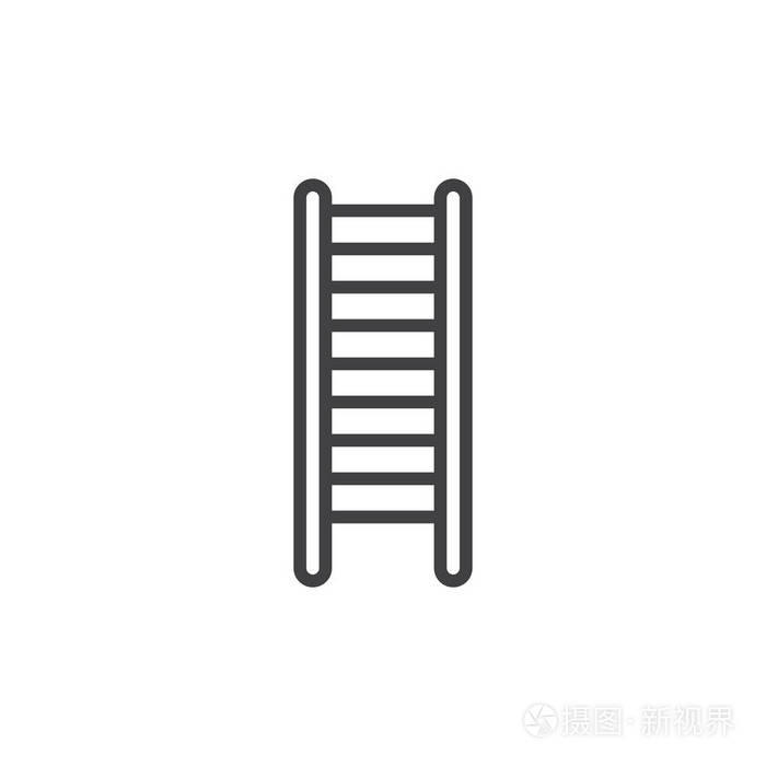 梯形线图标轮廓矢量符号线性样式象形文字隔离在白色上符号标志插图可