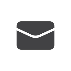 邮件简单的图标矢量填充平面标志固体字形隔离在白色上。 字母信封符号标志插图。 像素完美矢量图形
