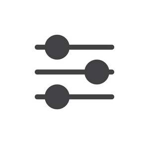 首选项设置设置滑块,简单的图标向量,填充平面标志,固体字形隔离在