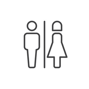 wc符号标志插图. 可编辑笔画. 像素完美矢量图形照片