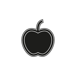矢量苹果水果插图，新鲜健康食品有机天然食品分离。平面象形文字简单图标