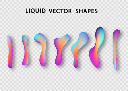 流体形状布局隔离模板集。五颜六色的抽象形状。未来潮流动态元素。液体梯度元素为最小的横幅, 标志, 社会邮政。向量例证