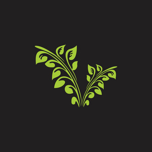 抽象绿色植物符号标志矢量
