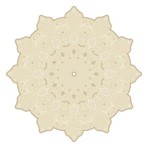 花手画曼达拉。 土耳其式的主题。 传统东方图案中的圆形五颜六色的花饰。 孤立的装饰元素，用于卡片设计T恤印刷瓷砖。