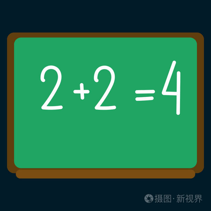 学校板与数学例子平面图标矢量标志彩色象形文字隔离在黑色上 符号标志插图 平式设计插画 正版商用图片1ho7 摄图新视界