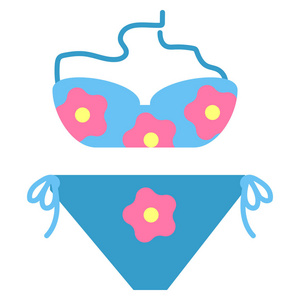 s swimsuit icon, vector illustration flat style design isolated 