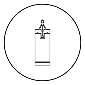 冲孔袋图标黑色轮廓矢量插图平面风格简单图像圆形