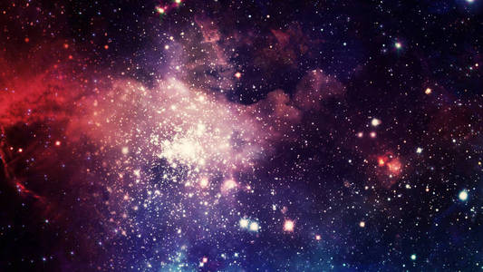 深空恒星星云和宇宙尘埃宇宙气体团簇和星座的三维渲染。 由美国宇航局提供的这幅图像的元素