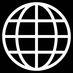 地球符号图标白色简单孤立矢量插图