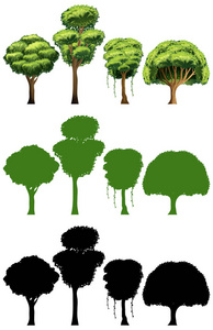 一套不同的树设计插图