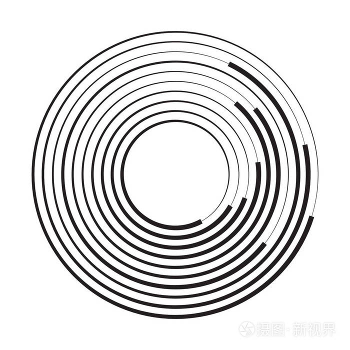 同心圆几何元素矢量图