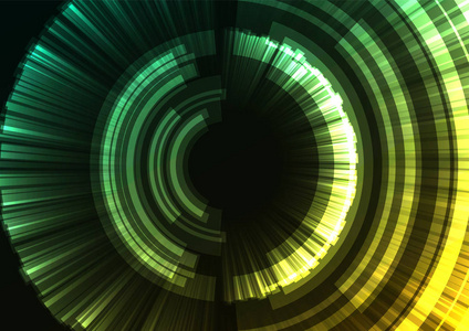 黄绿色抽象圈背景数字重叠层线简单设计模板矢量图照片