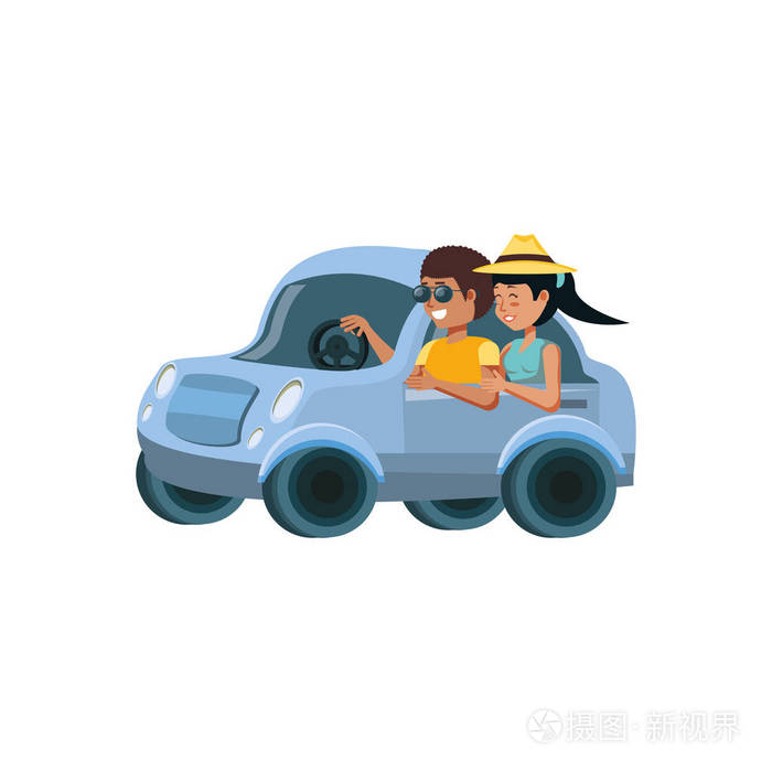 夫妇在汽车头像字符