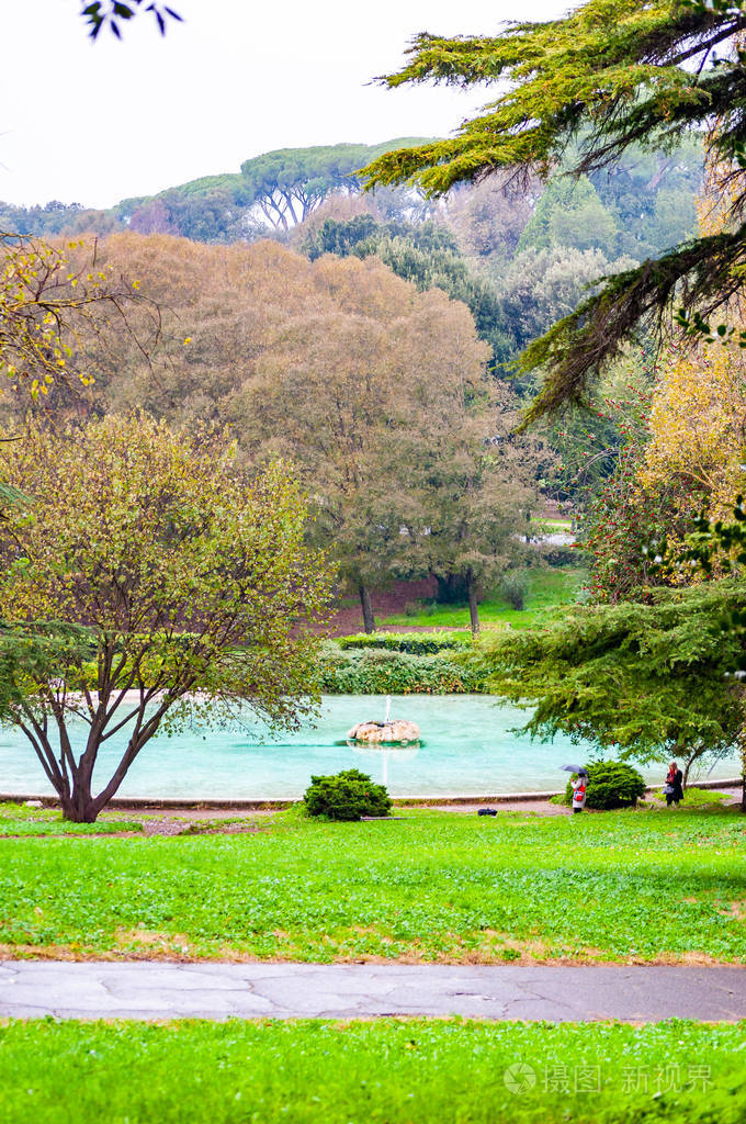 意大利罗马2018年11月19日:意大利罗马博尔赫斯公园周围生长着生机