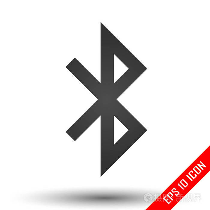 白色背景上蓝牙标志的简单平面标志. 矢量图.