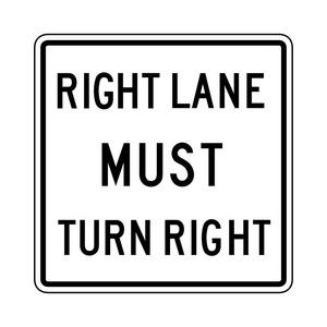 右车道必须右转标志道路矢量。