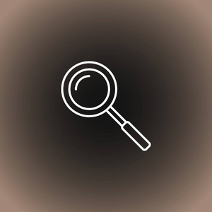 轮廓搜索图标在黑色深灰色和米色梯度背景。 矢量插图eps10。