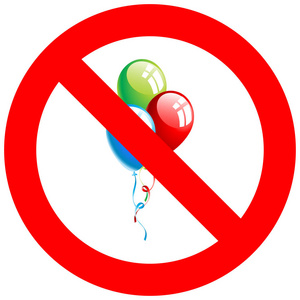 停止或禁止标志与巴伦图标隔离在白色背景。 假日是禁止矢量插图。 假期是不允许的形象。 庆祝活动被禁止。 不要庆祝标志。