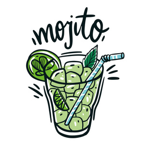 酒精鸡尾酒莫吉托站在酒吧柜台上图片