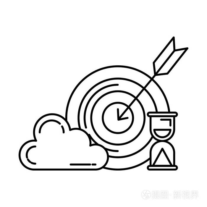 用云和沙漏瞄准插画-正版商用图片18400z-摄图新视界