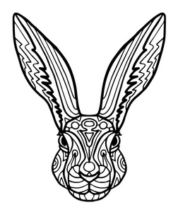 垂耳兔纹身图案图片