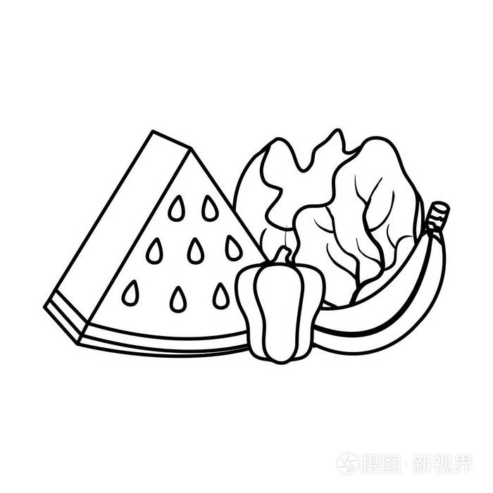 新鲜水果和蔬菜插画-正版商用图片1841gn-摄图新视界