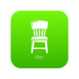 复古椅子图标绿色矢量