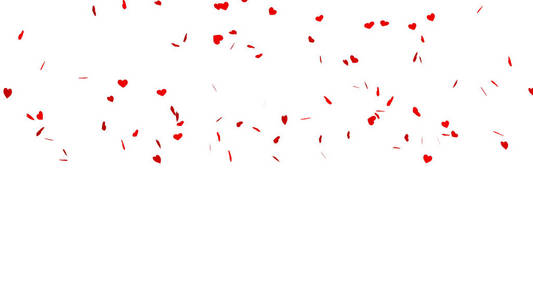 许多红色的心在白色背景上庆祝活动和情人节生日聚会婚礼或任何节日。 三维抽象插图