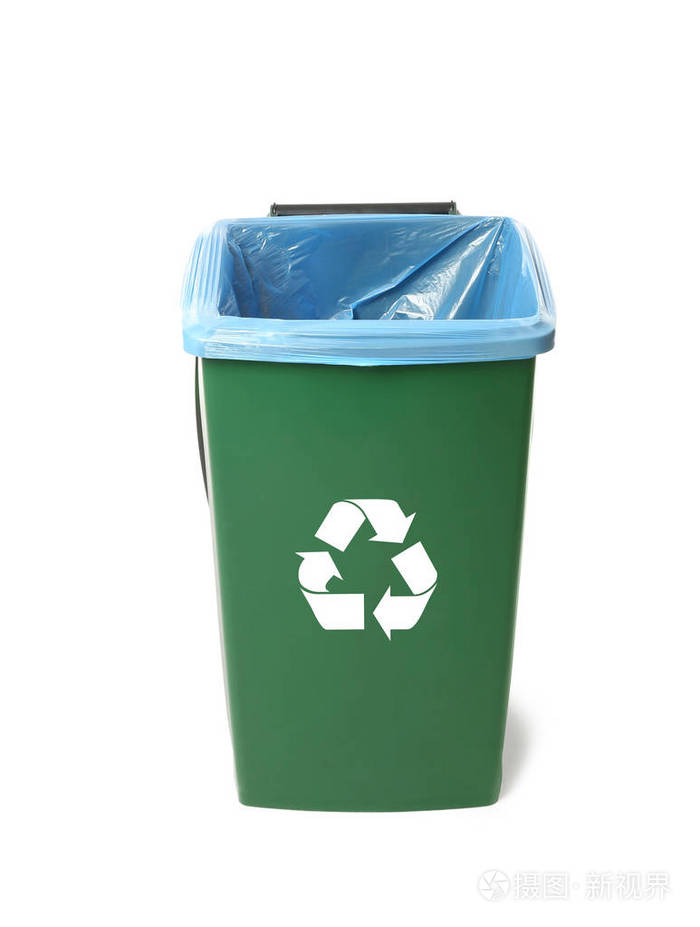 垃圾桶隔离在白色上废物回收