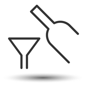葡萄酒图标。葡萄酒和玻璃平面图标。有玻璃图片的葡萄酒。矢量图。