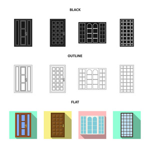 门和前标识的孤立对象。网站的门和木制股票符号集