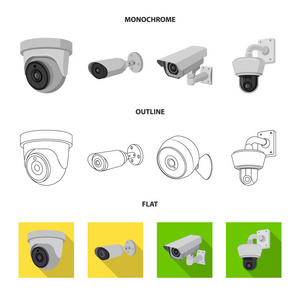 设计了闭路电视和摄像标识。中央电视台和系统股票矢量图的采集