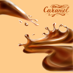 液体巧克力焦糖或可可插图纹理3插图矢量