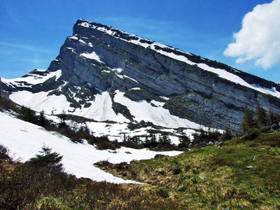 位于瑞士圣加伦州杜格登堡地区和瓦兰塞湖之间的丘尔弗林登山脉的高山峰地带