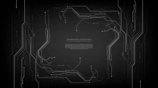 技术未来抽象灰色电路连接背景矢量设计