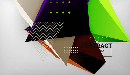 3d 三角形几何背景设计, 现代海报模板