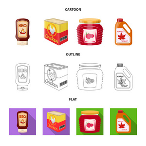 矢量设计的 can 和食品标识。网络中的 can 和包装股票符号的收集