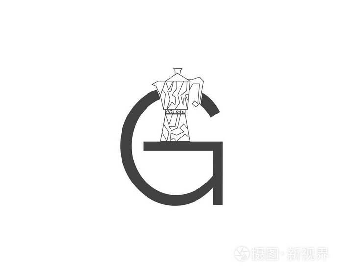 字母g咖啡厅标志图标设计模板