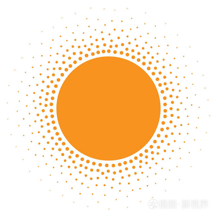 带渐变纹理圆圈的半色调橙色圆圈徽标设计元素.矢量插图