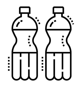 水瓶线样式矢量图标图片