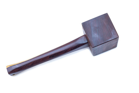木锤，木锤，用于木工在隔离的白色背景上使用