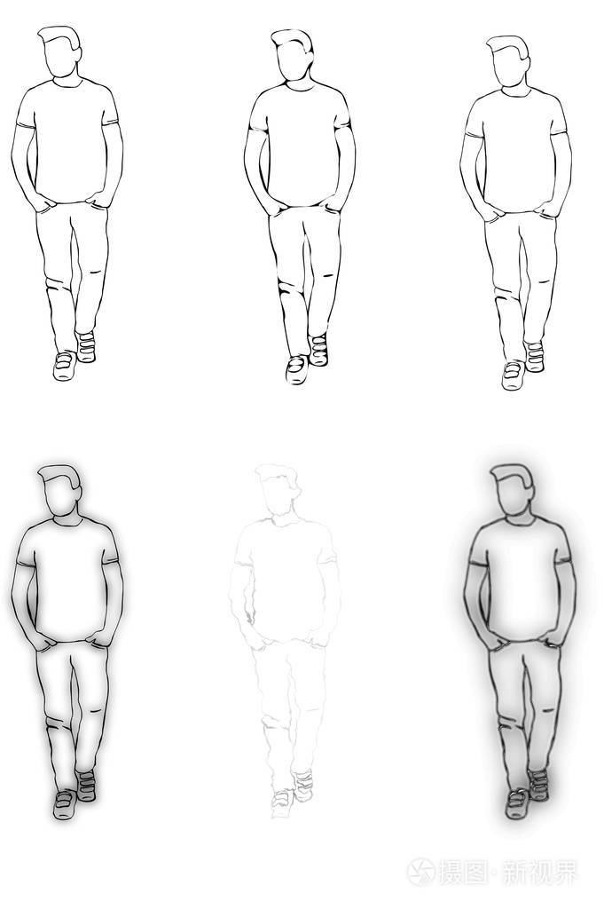 走路的人双手插在口袋里