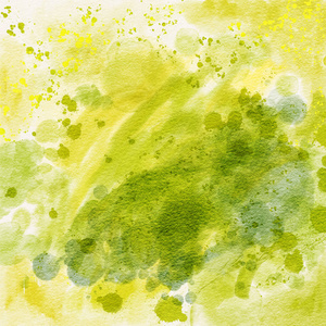 绿色水彩背景。手绘插图。