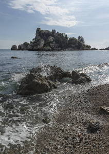 西西里著名的美丽岛屿陶尔米纳的伊莎贝拉贝拉
