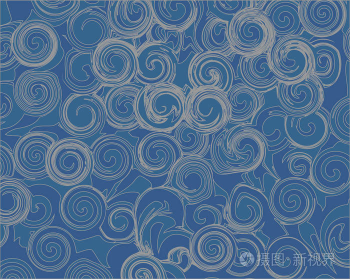 蓝色背景上有很多灰色圆圈