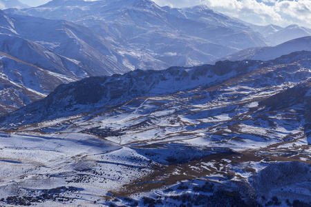 雪山的全景