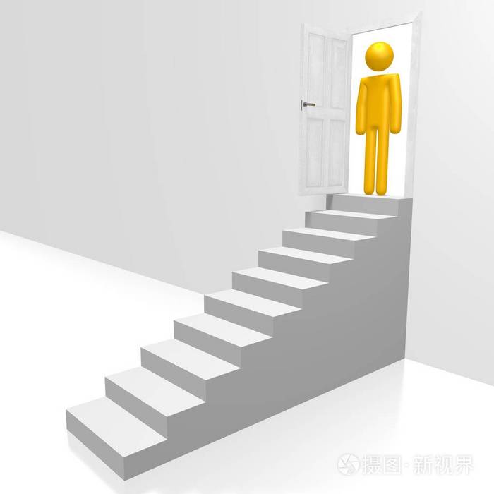 三维卡通人物台阶门